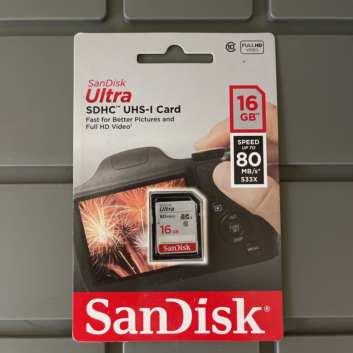 ★新品・特定記録郵便は送料無料★SanDisk サンディスク Ultra SDHCカード 16GB 80MB/s UHS-I Fast for Better Pictures and FULL HD VIDEO_画像1