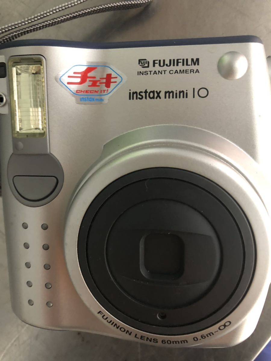 D36 FUJIFILM チェキ instax mini 10 富士フィルム シルバー中古品の画像5