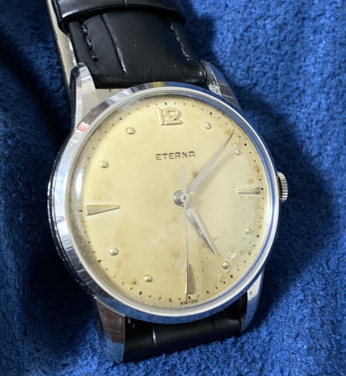 稼働 エテルナ 手巻き アンティーク メンズ 腕時計 ヴィンテージ ETERNA men's manual winding antique watch_画像10