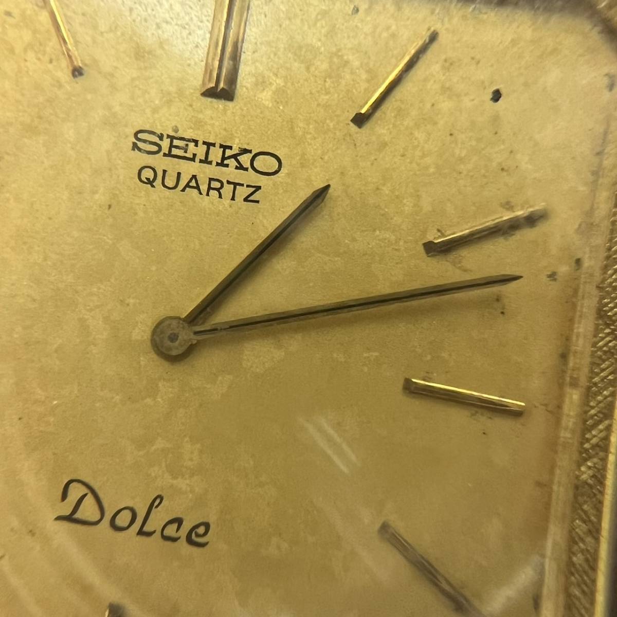 【T】SEIKO セイコー　DOLCE ドルチェ　腕時計2点セット　不動　10K/SS　ゴールド文字盤　クオーツ 　ジャンク　スクエア　人気【206】_画像3