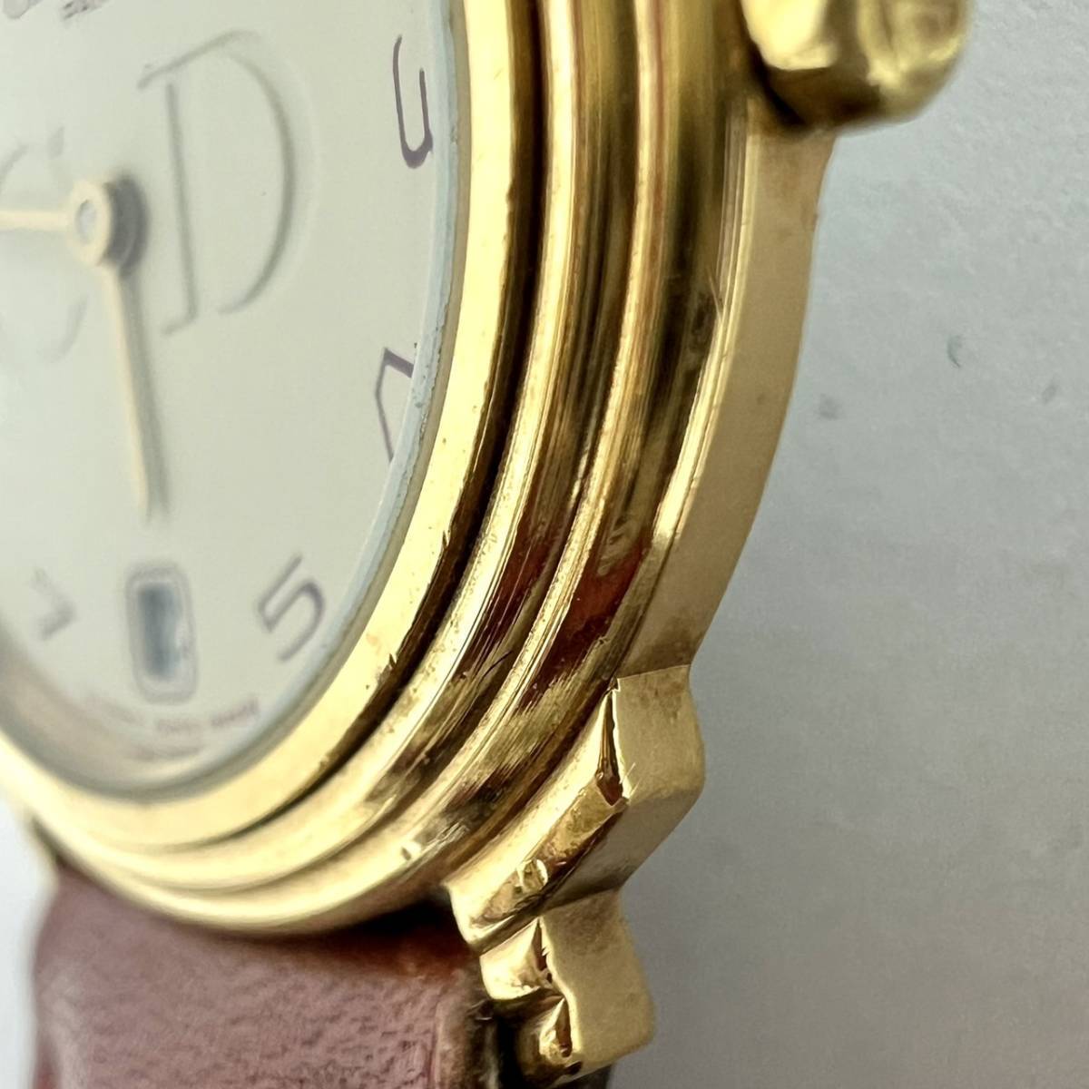 【T】Christian Dior　クリスチャン ディオール　腕時計　レディース　 DEPOSE　クォーツ　2針　ゴールド系　不動　ブランド【63】_画像5