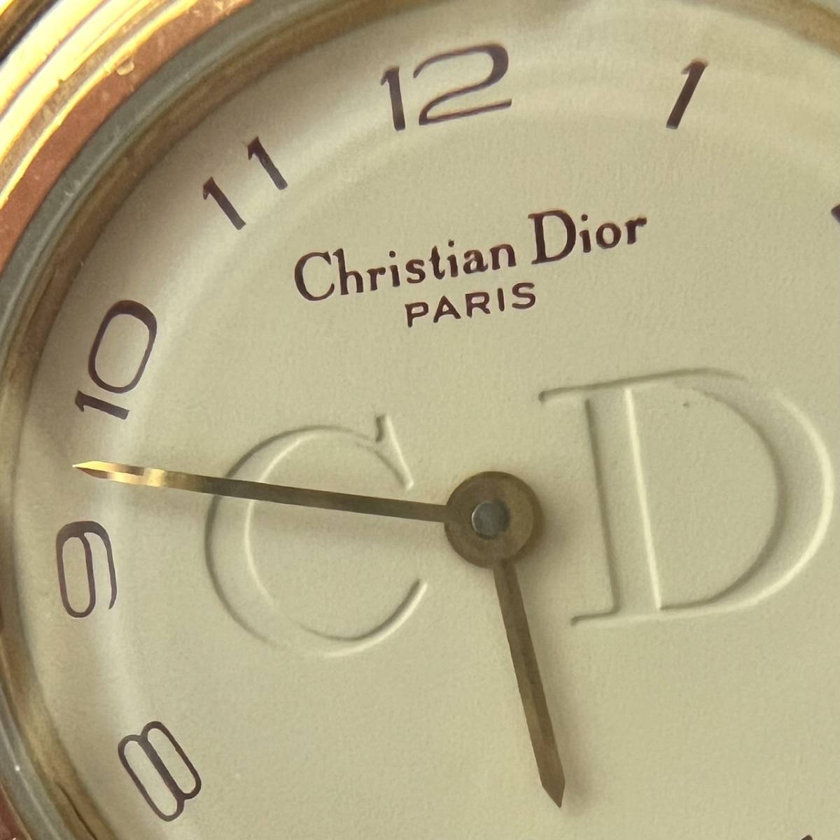 【T】Christian Dior　クリスチャン ディオール　腕時計　レディース　 DEPOSE　クォーツ　2針　ゴールド系　不動　ブランド【63】_画像3
