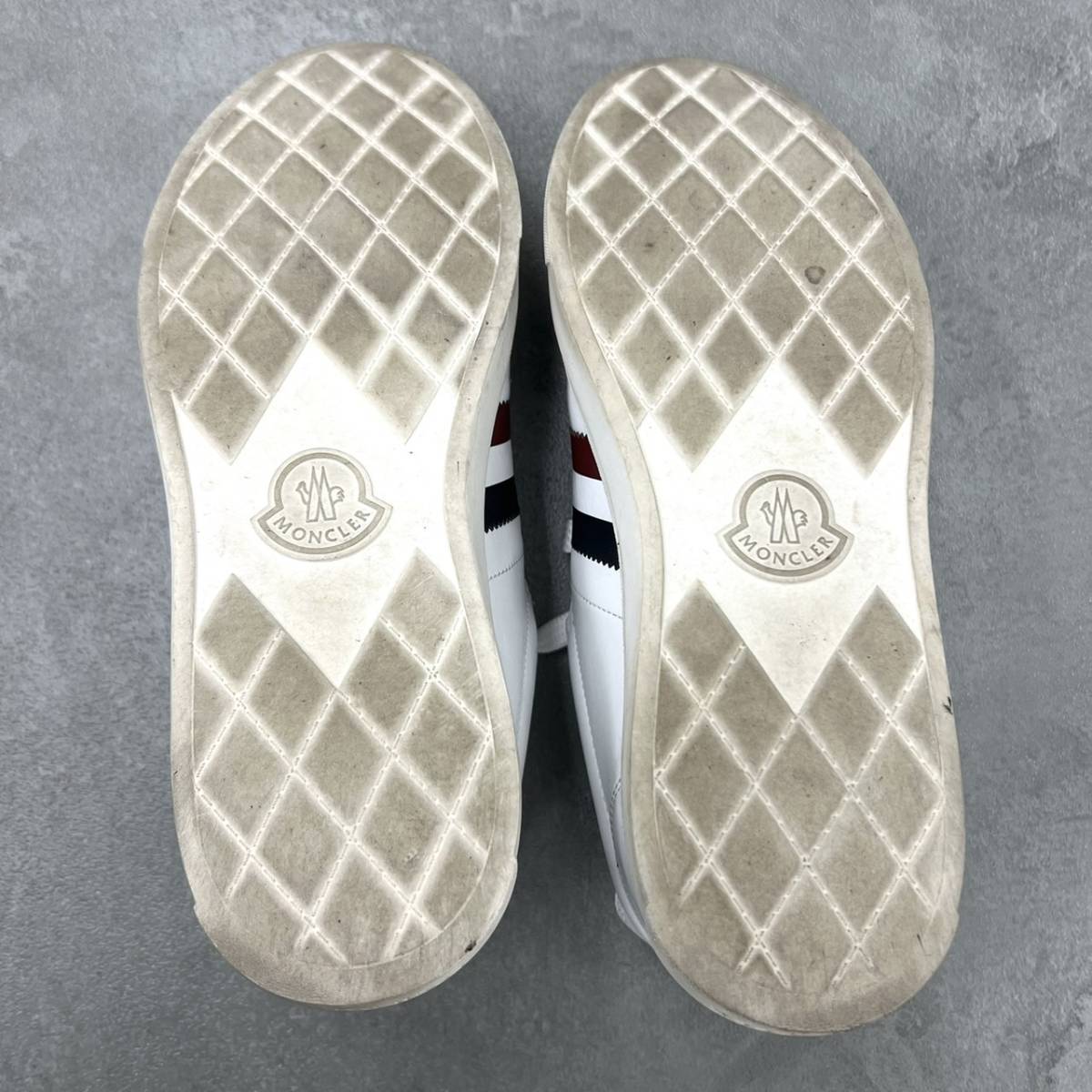 【K】MONCLER　モンクレール　スニーカー　シューズ　靴　メンズ　41サイズ　約25.5㎝　モナコ　ホワイト　現状品【3537】_画像4