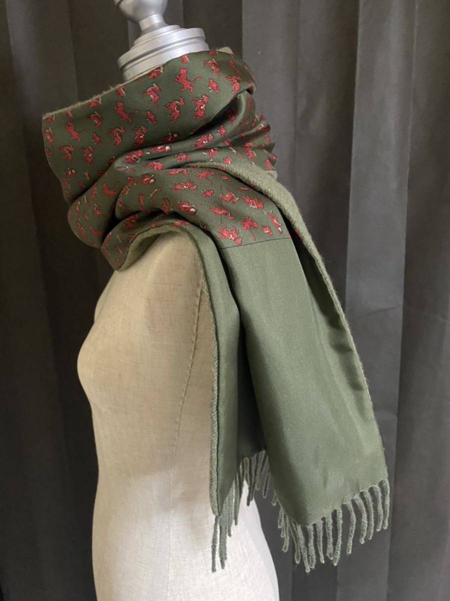 美品可愛い HERMESエルメスカシミヤ混シルクリバーシブル大判 美品可愛い HERMESエルメスカシミヤ混シルクリバーシブル大判