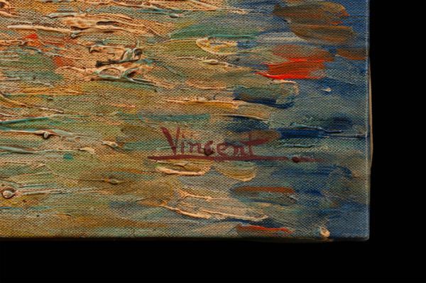 【作者不明】油彩　手描き『ヴェネツィア』表サイン　鑑定書　F12号　額無　模写/検索(ゴーギャン/ヴィンセント・ヴァン・ゴッホ/モネ)f694_画像2