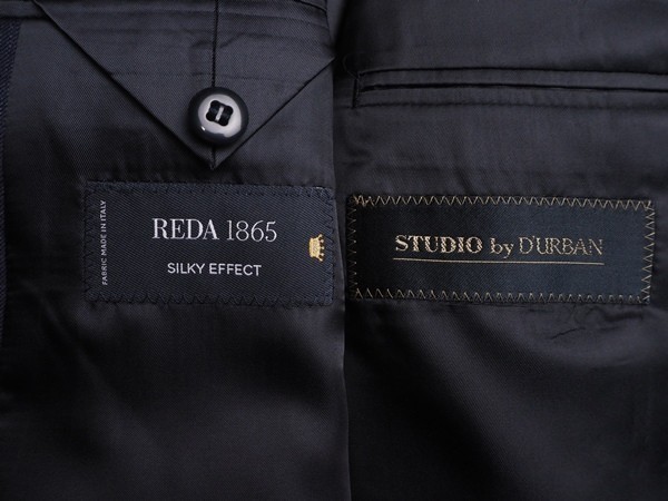 新品 STUDIO by DURBAN ダーバン『REDA イタリア製生地 Super110'S SILKY EFFECT』シャドーチェック スーツA5紺(38) 0400222_画像5