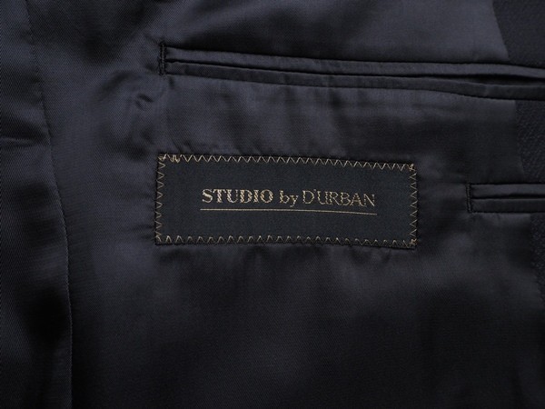  new goods STUDIO by DURBAN Durban autumn winter Super120\'S gloss feeling wool 100% geo me Trick pattern suit BB5 dark blue (39) 0400282