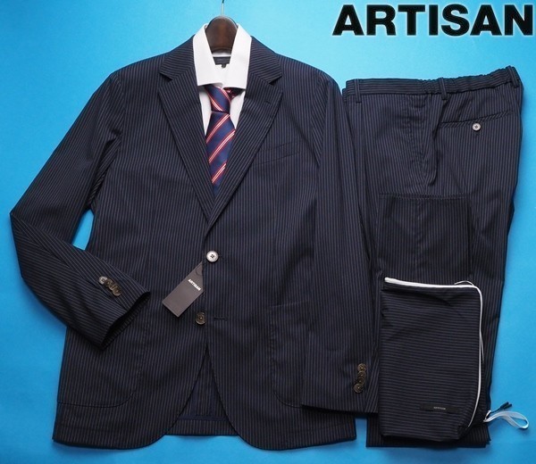  new goods regular price 9.6 ten thousand jpy ARTISANaruchi The n spring summer . wrinkle pa Cub ru setup suit M navy blue (09) 15JP07 last 