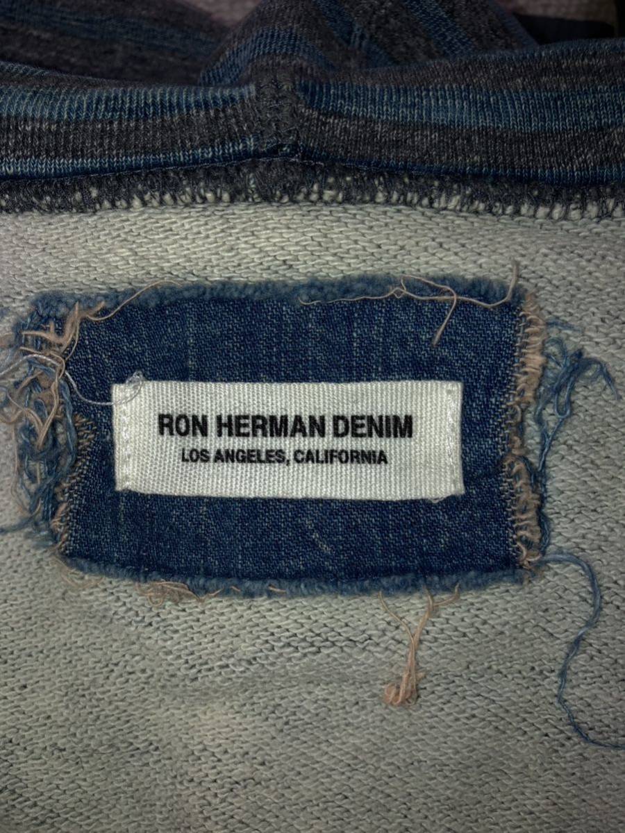 RON HERMAN DENIM RHC ロンハーマン　デニム　フルジップ　ボーダー　パーカー　Sサイズ　日本製　SOCAL GARMENT _画像3