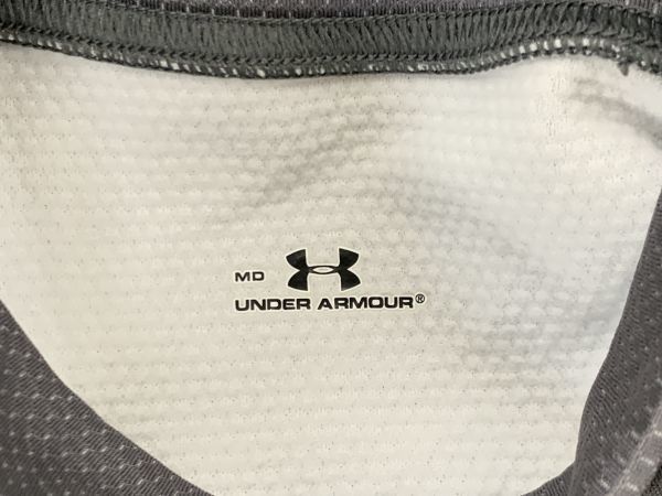 r1_4735 ★定形外 配送★ 美品 UNDERARMOR アンダーアーマー コールドギア 裏起毛 サーモ コンプレッション 長袖 グレー 男性/Mサイズ_画像3