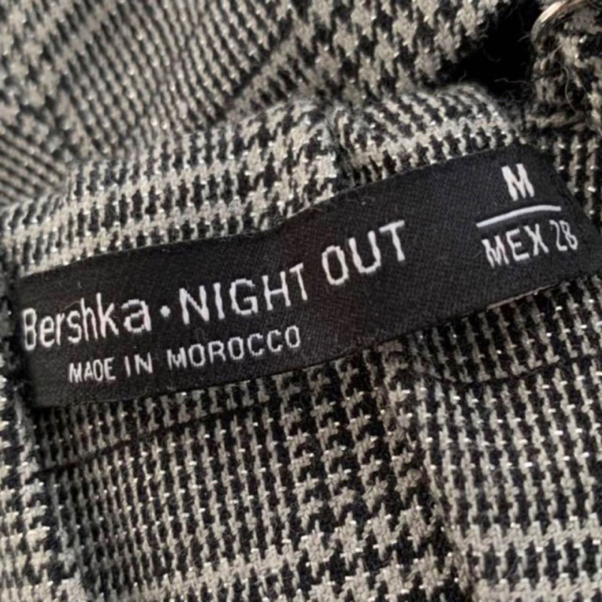 Bershka ベルシュカ ビスチェ チェック柄 フリル グレー グレンチェック トップス