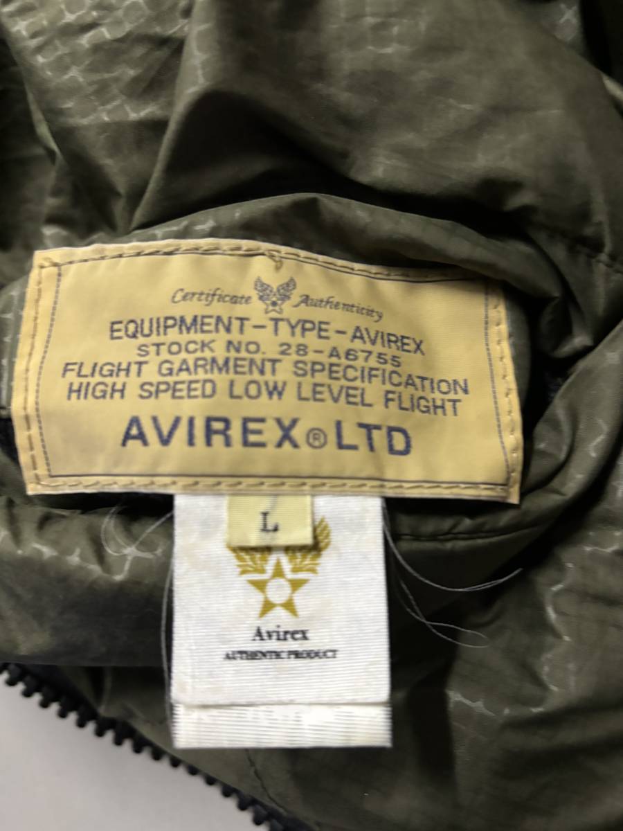 AVIREX アヴィレックス MA-1 フライトジャケット リバーシブル L ブラック カーキ_画像8