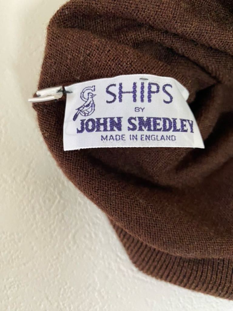 JOHN SMEDLEY ジョンスメドレー BY SHIPS メリノウール　ボーダータートルネックセーター　メンズS M MADE IN ENGLAND_画像5