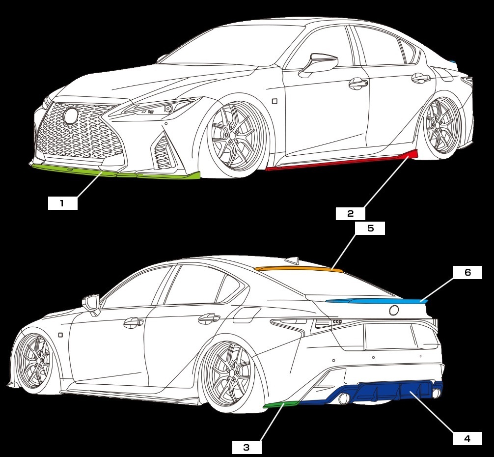 【M’s】レクサス IS 30系 後期 IS300 F-SPORT (2020.11-) AIMGAIN SPORT ルーフスポイラー FRP エイムゲイン エアロ パーツ カスタム_画像4