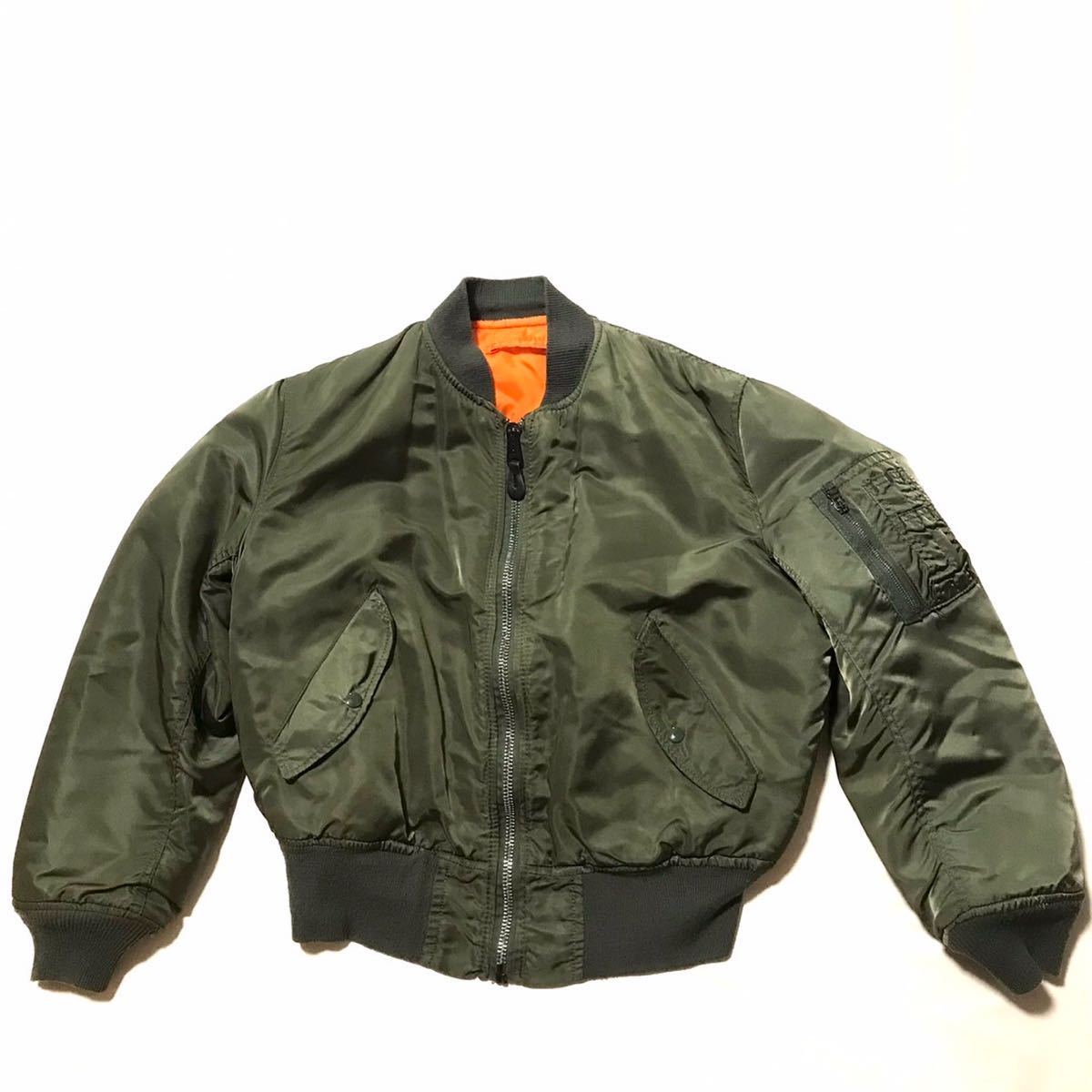 漢の定番 ALPHA INDUSTRIES アルファインダストリーズ MA- 1 M USA製 AIR FORCE メンズ グリーン フライトジャケット ビンテージ _画像1