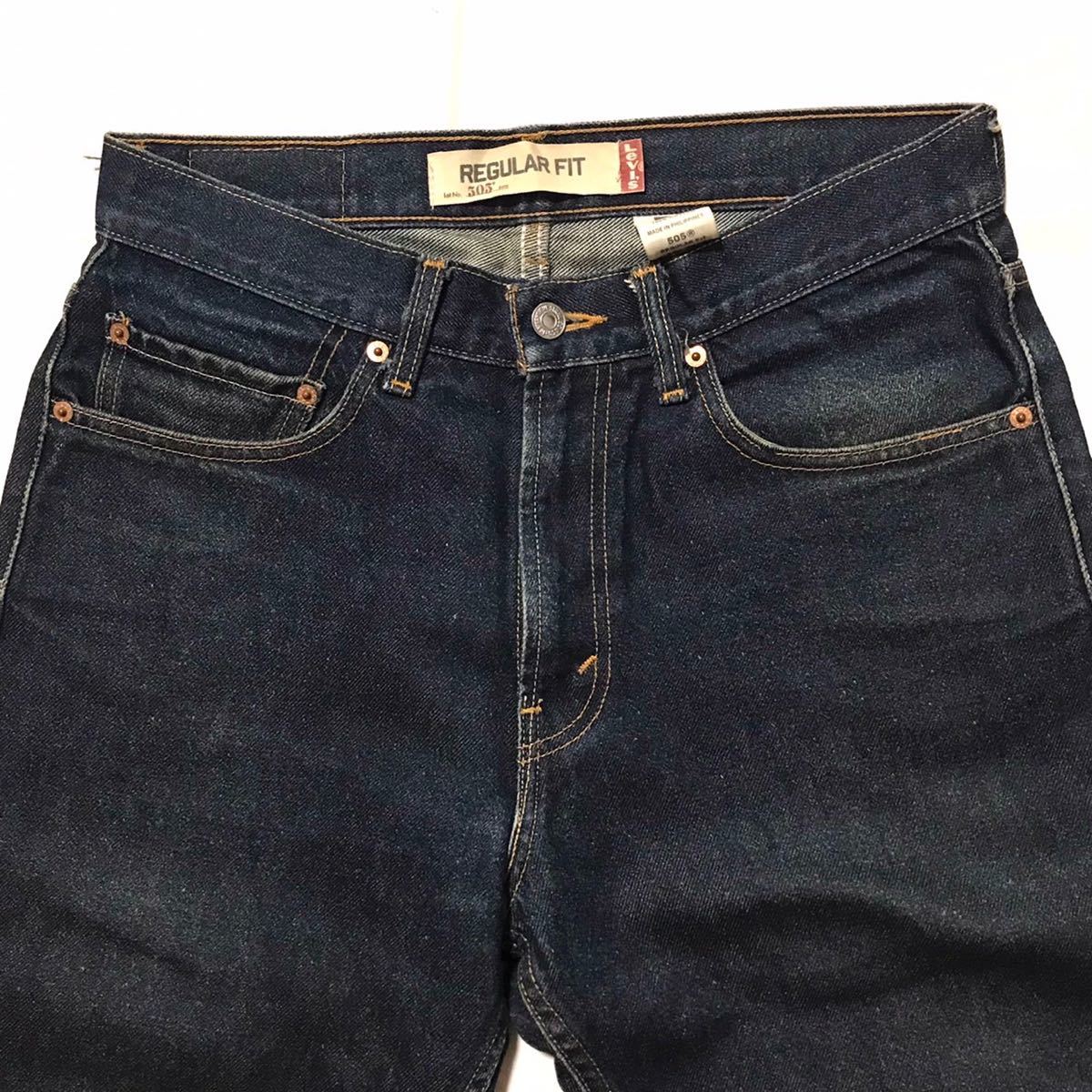 漢の1着 リーバイス 廃盤 USA COTTON 100% Levi’s 505R W31 ストレート メンズ ジーパン デニム 濃紺 紙パッチ 505 877_画像4