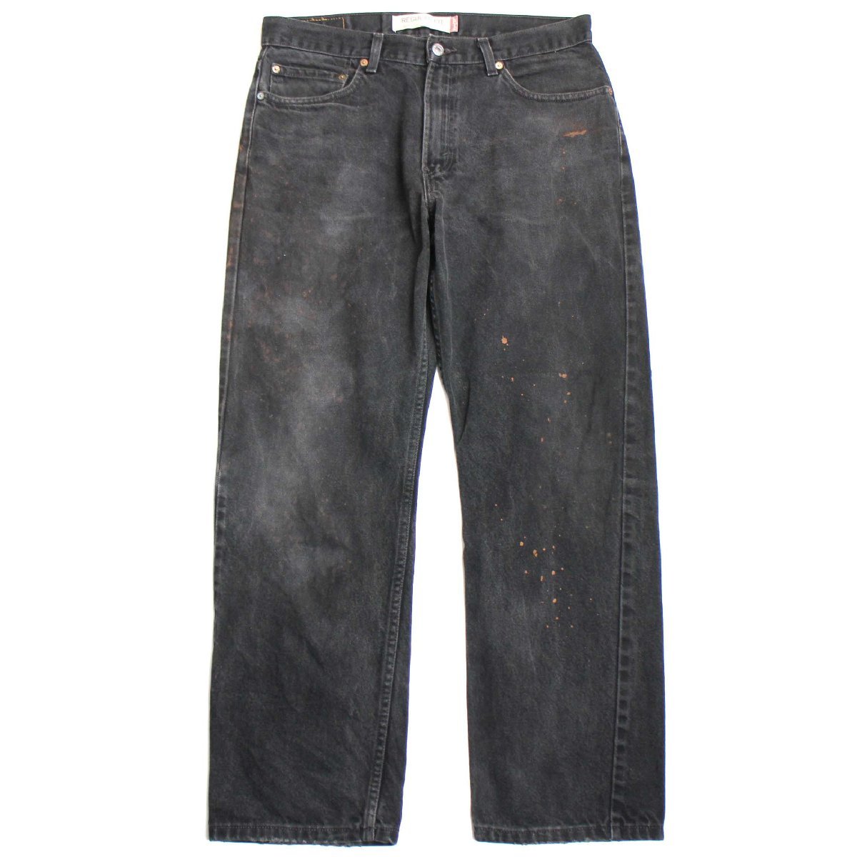 ★00s メキシコ製 Levi'sリーバイス 505 ブラック デニムパンツ ペンキ飛び w34 L30★SDP2319 オールド ジーンズ ストレート_画像2