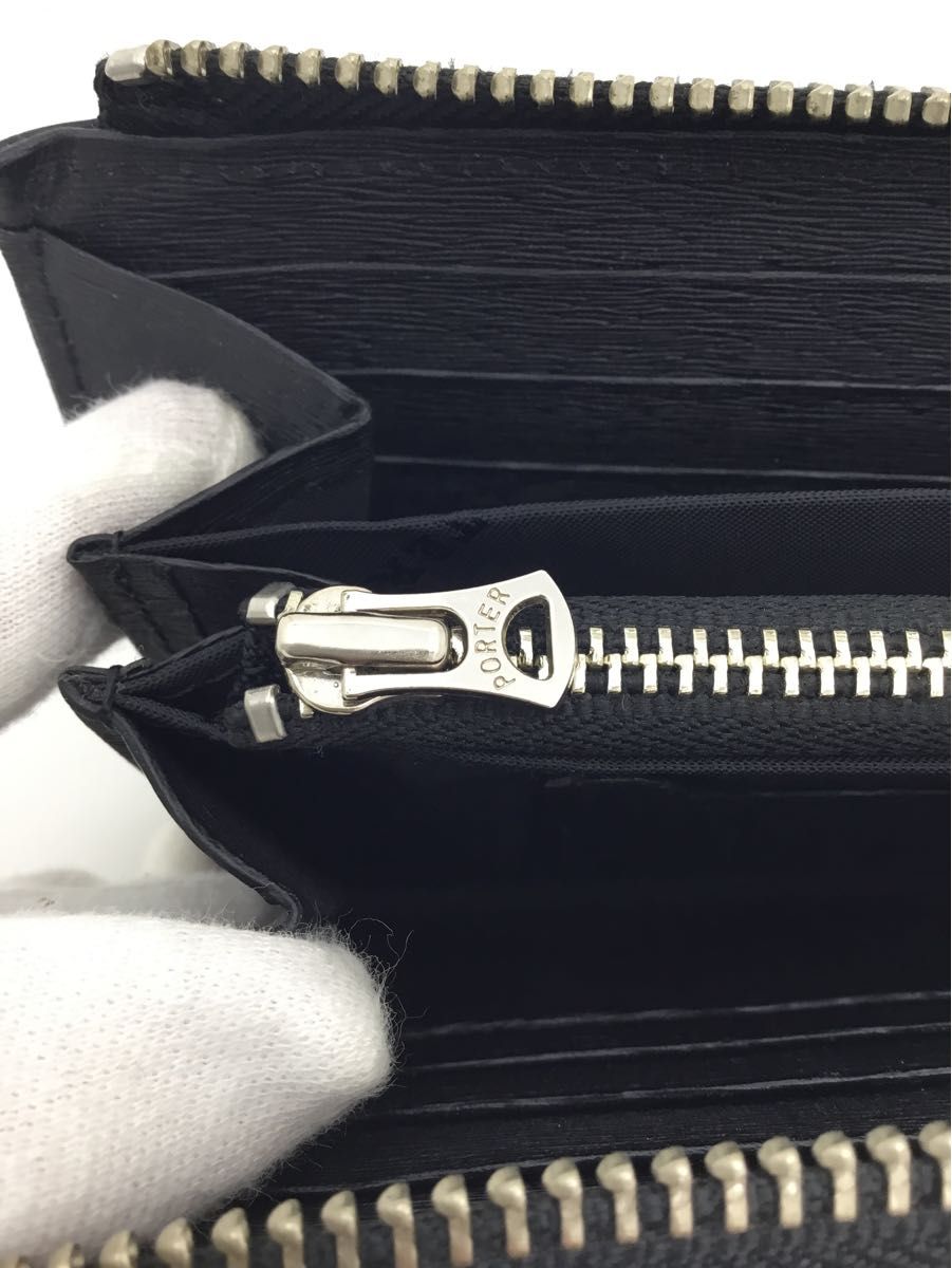 中古美品 ポーター PORTER 長財布 L字ファスナー カレント 黒 中古美品 ポーター PORTER 長財布 L字ファスナー カレント 黒