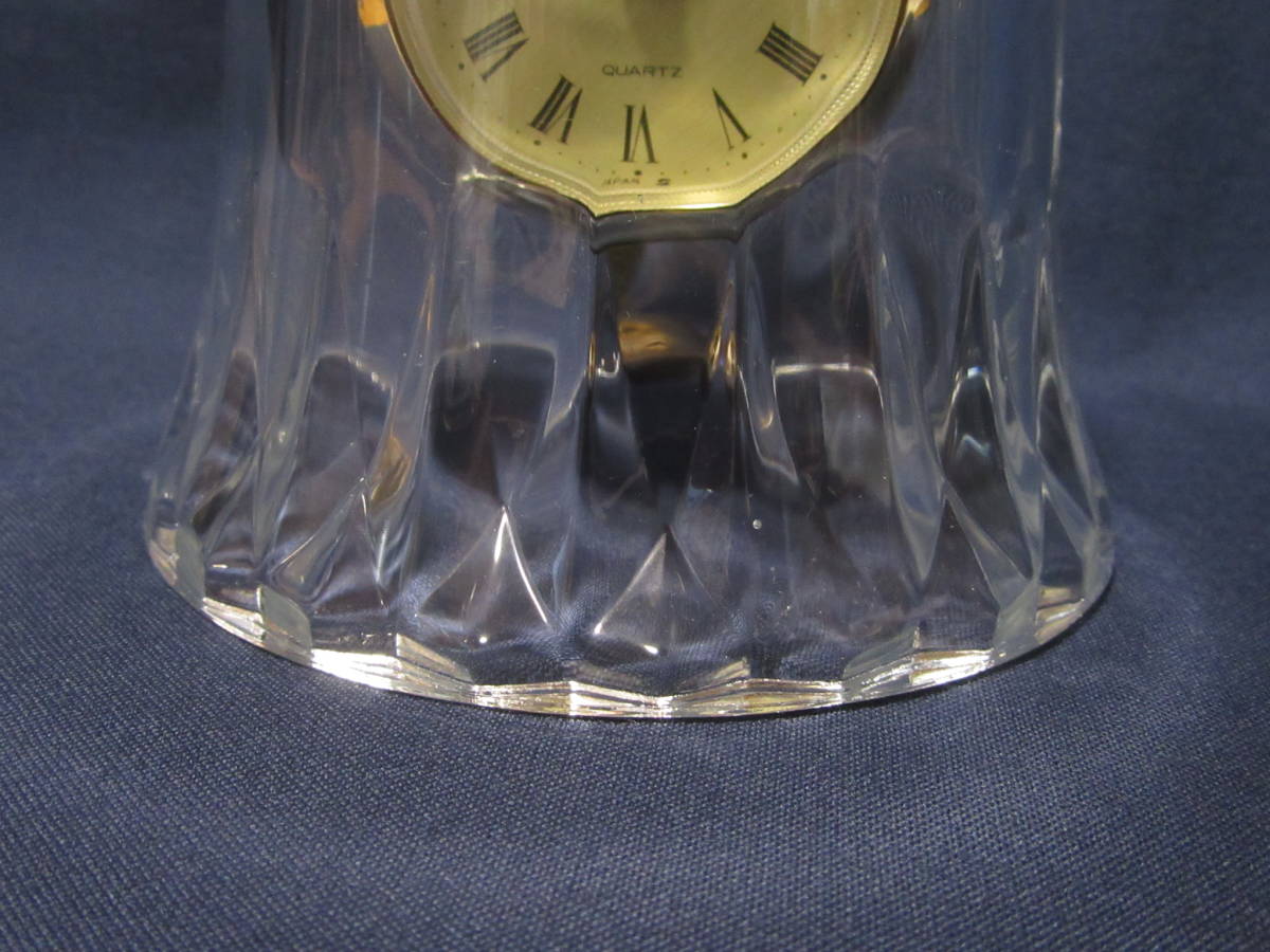 【即決価格】SEIKO セイコークロック「ディナーベル ハンドベル型 置時計 ガラス」クォーツ 動作品_画像3