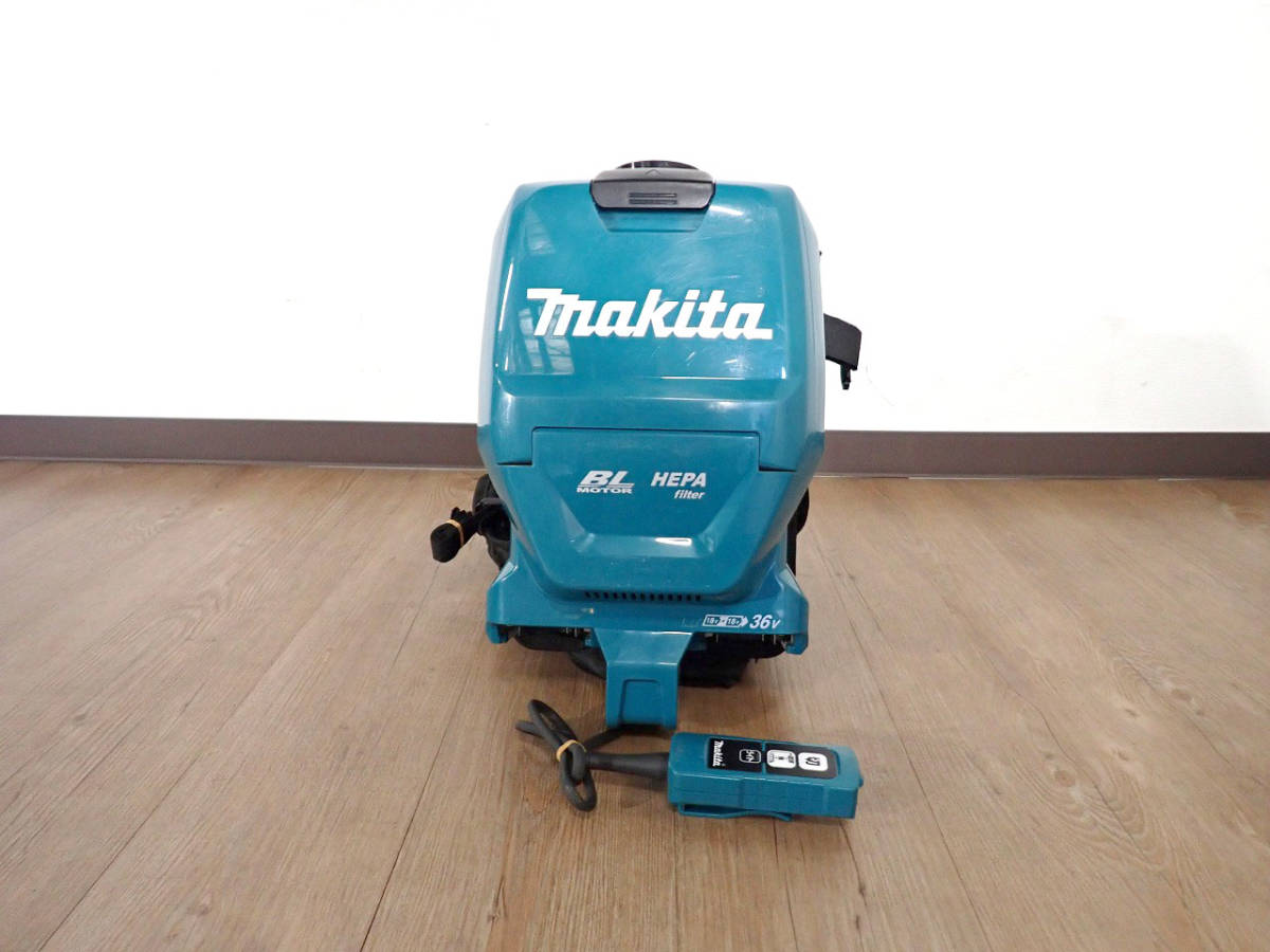 中古 掃除機 makita VC261D マキタ 充電式 背負いクリーナ 集塵機 紙パック 18V+18V 36V BL MOTOR HEPA filter ⑫_画像4