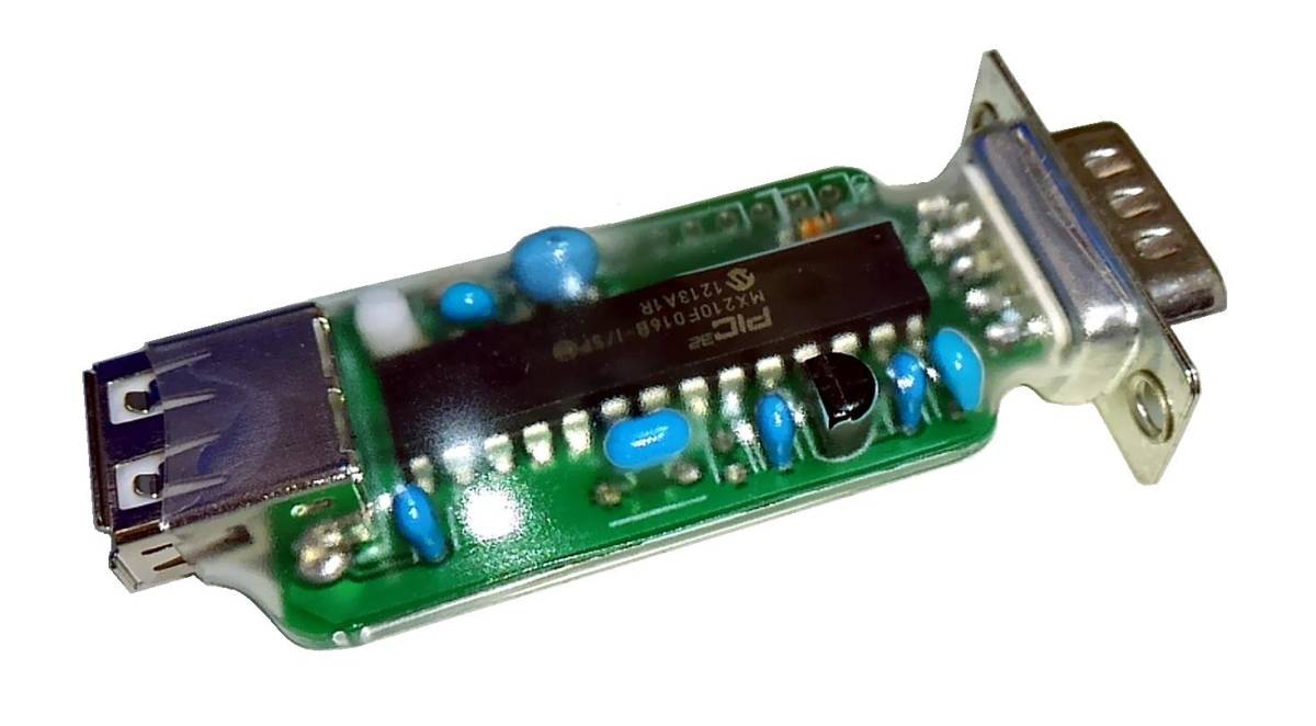 USBマウスをPC-98に接続するPC-9801/9821用バスマウス変換器　カーソル移動速度の変更もできる。_熱収縮チューブで絶縁しています。