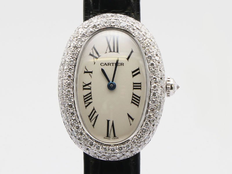 【 カルティエ Cartier 】腕時計 1440 ベニュワール アフターダイヤベゼル 22mm K18WG クォーツ レディース □新着 72208-1