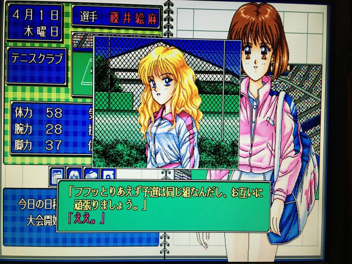 ソフテック　めざせ！トッププレイヤー　テニス・テニス2　PC-9801版（3.5インチFD3枚、パッケージ、ハガキ、説明書。起動確認済）送料込み_画像10