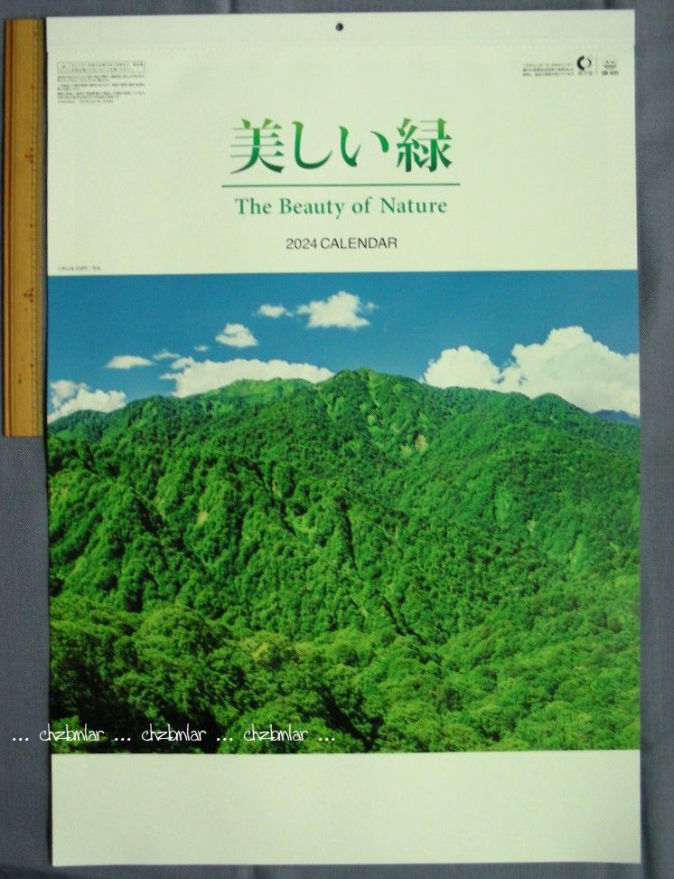 2024年 大判 壁掛けカレンダー【美しい緑】日本風景（企業名なし）植林木・無塩素漂白の用紙使用_画像1