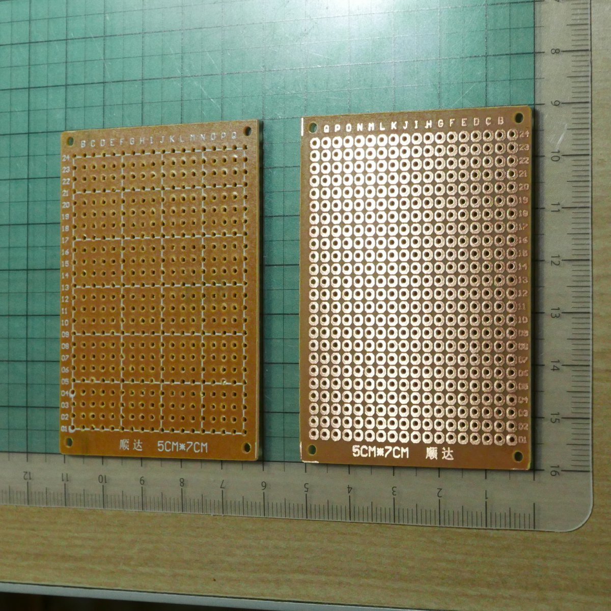 フェノール片面 5cm×7cm 2枚セット 万能基板 (実験 試作 ユニバーサル基板 2.54mm PCB 5x7 5×7)_画像2