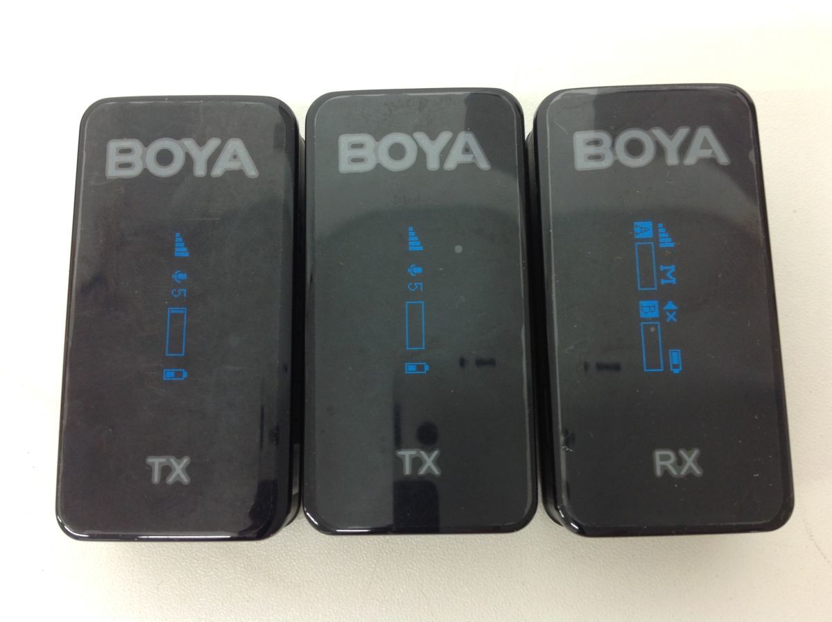 ●営KW529-60　【通電確認済み】 BOYA ワイヤレスマイクシステム BY-XM6 一眼レフ スマホ用 デュアルセット 小型_画像8