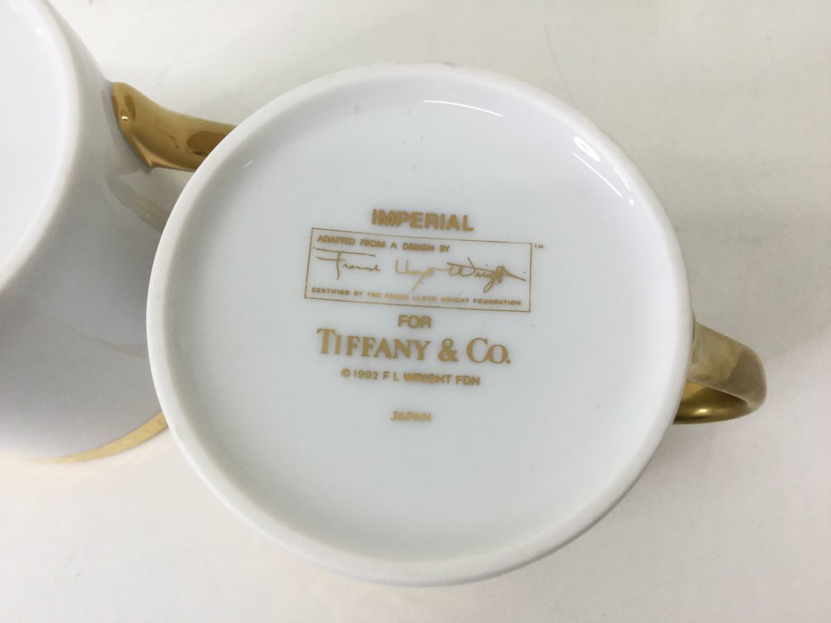 ●営KZ459-100　ティファニー ゴールドインペリアル マグカップ 2客セット Tiffany&Co. ブランド食器 コップ 箱付き_画像9