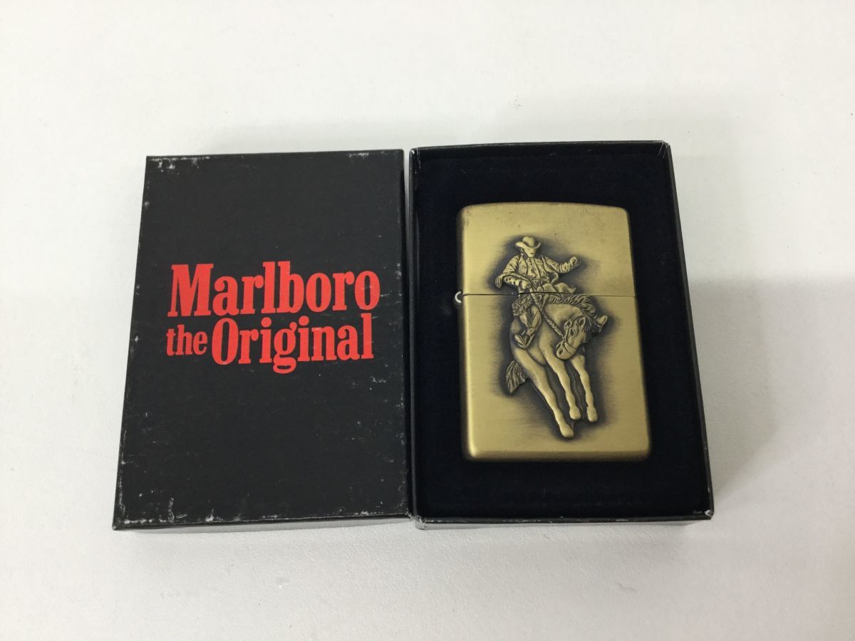 ●営SR675-60-M　ZIPPO ジッポー オイルライター Marlboro カウボーイ ロデオ マルボロ サイドロゴ 1998年_画像1