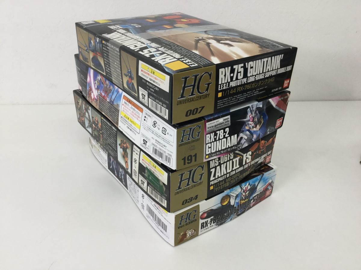 ●営KW557-100【未組立/未開封品】 機動戦士ガンダム HG(1/144) RX-78-2 Ver.G30th/RX-75/RX-78-2/MS-06FS ガンダム プラモデル_画像10