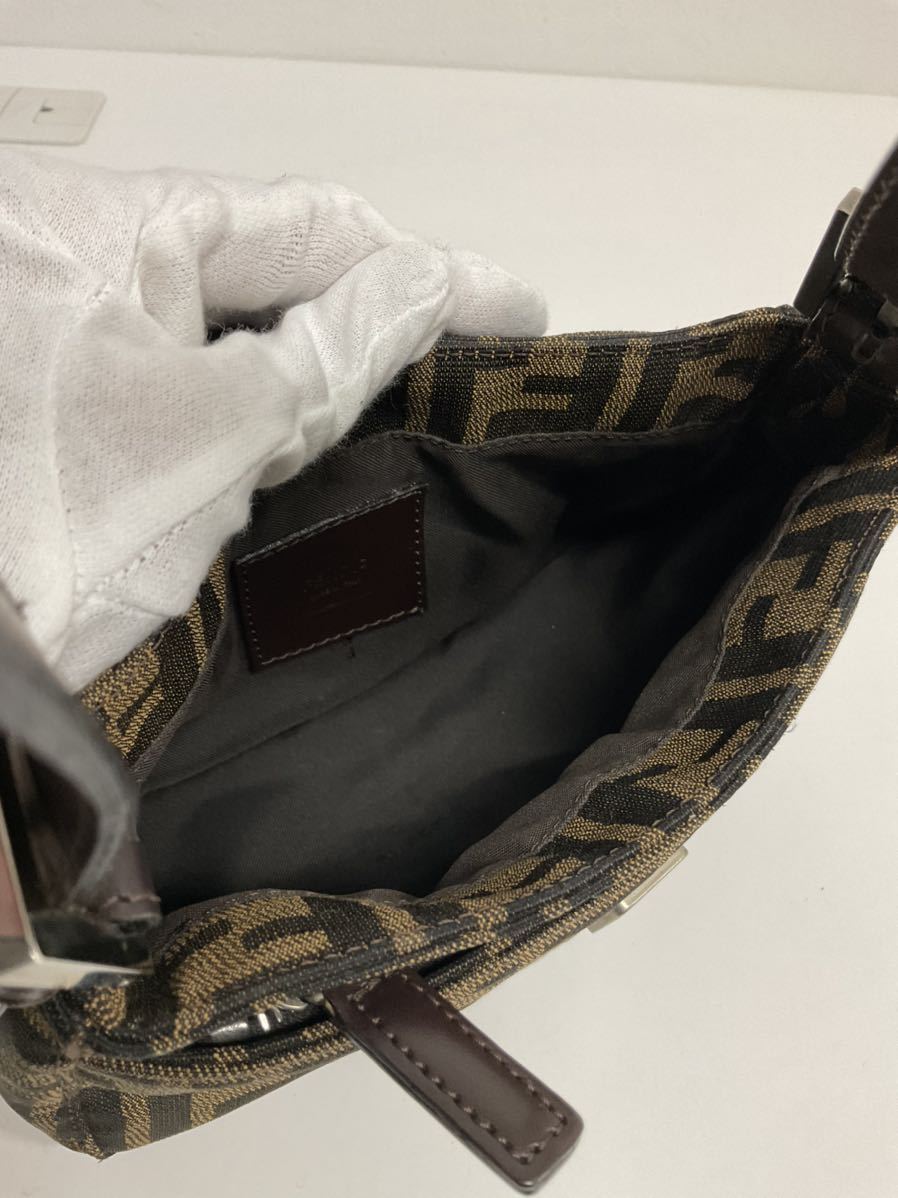 営AD698-60◆ FENDI／フェンディ ズッカ柄 マンマバケット ブラウン キャンバス ミニハンドバッグ ワンショルダーバッグ _画像7