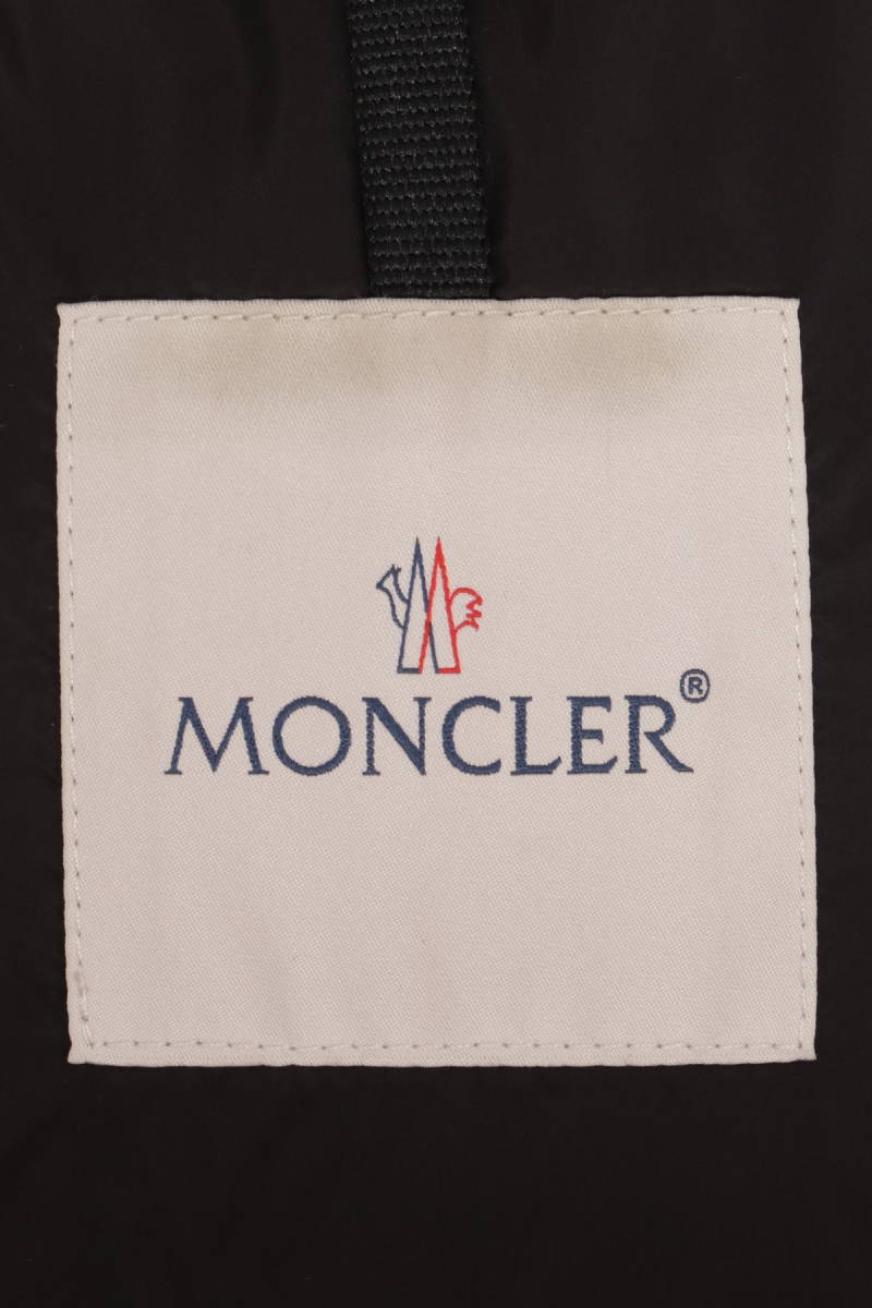 クリーニング済み 国内正規 国内一店舗限定 MONCLER モンクレール ADAM GILRT レザー ＆ ナイロン 切り返し ダウンベスト サイズ1 size M_画像9