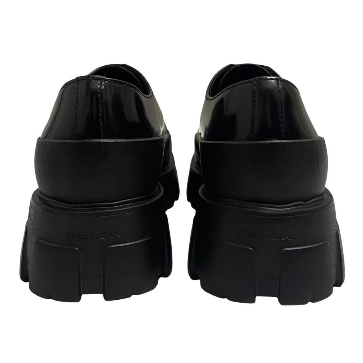 PRADA プラダ MONOLITH モノリス スクエアトゥ ダービー レザー PRADA プラダ MONOLITH モノリス スクエアトゥ ダービー レザー