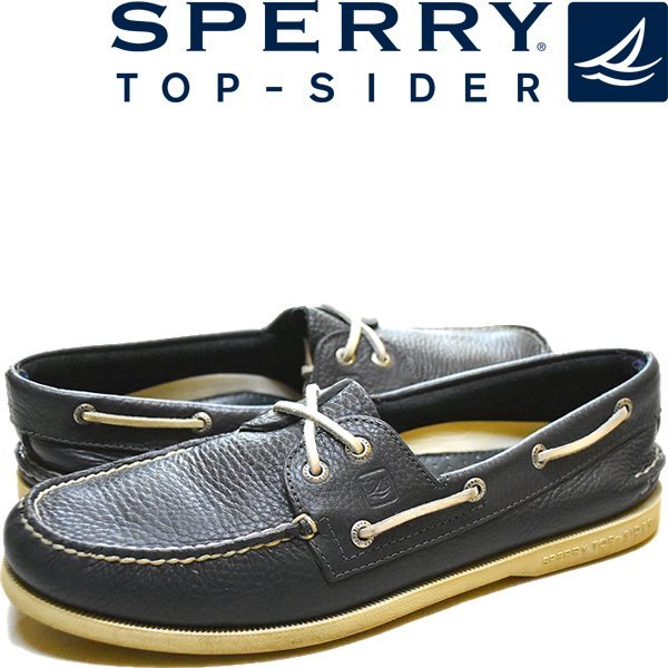 1点物◆トップサイダーSPERRY紺革靴レザーデッキシューズ古着メンズ28レディースOKアメカジ90sストリート/スポーツ/ボートブランド371070_画像1