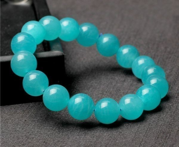 [EasternStar] international shipping ice amazo Night bracele . kind heaven river stone Amazonite hope. stone Power Stone sphere size 9mm