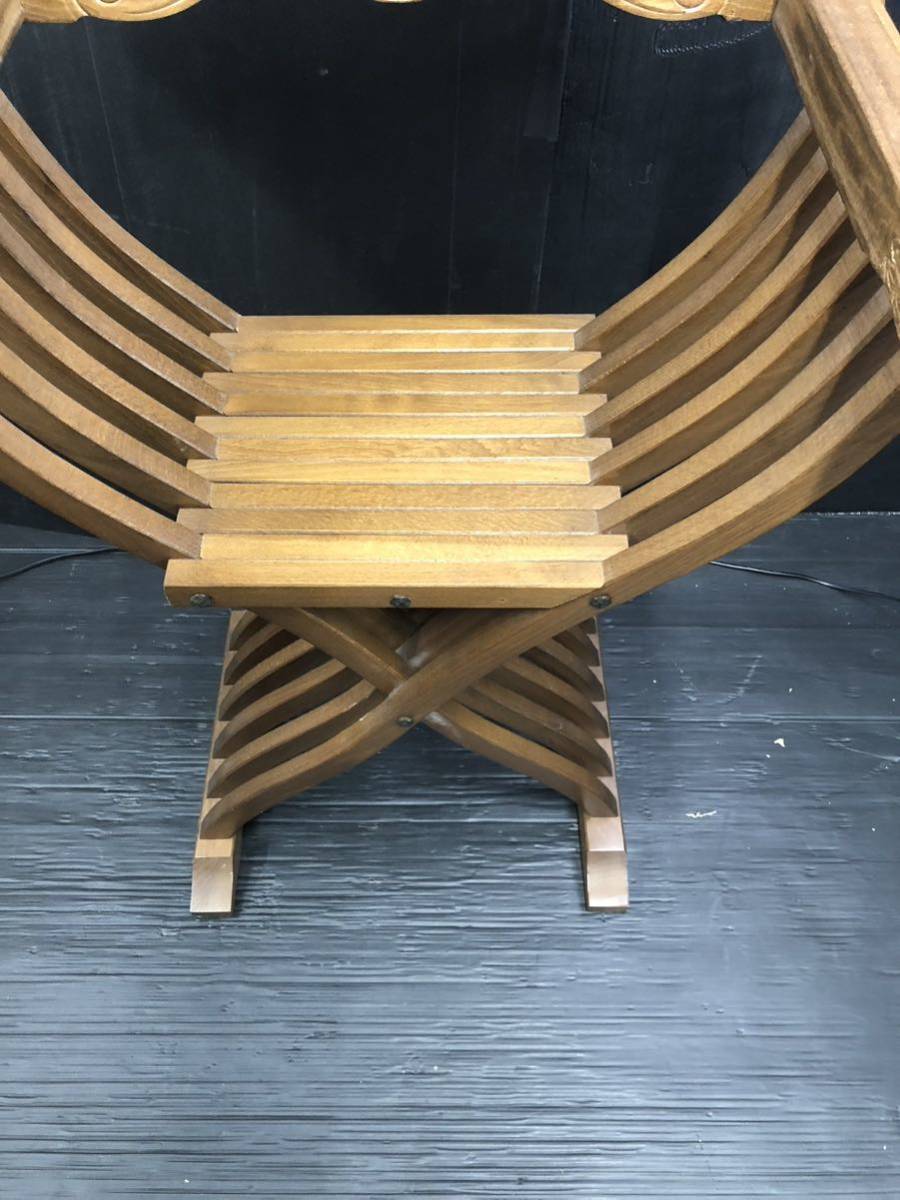 川　サヴォナローラ チェア 椅子 アンティーク イタリア 木製 家具 イス _画像4