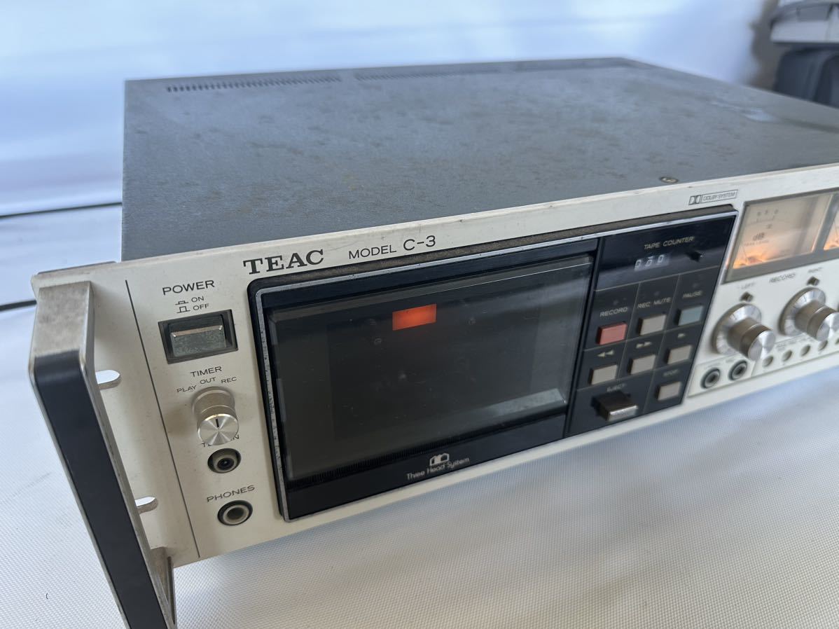 TEAC C-3 ステレオカセットデッキ　通電確認　ジャンク品_画像2