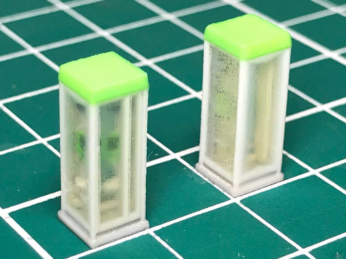 フルカラー電話ボックスA　2個セット（1/150）　すずめ模型製3Dプリントパーツ_画像4