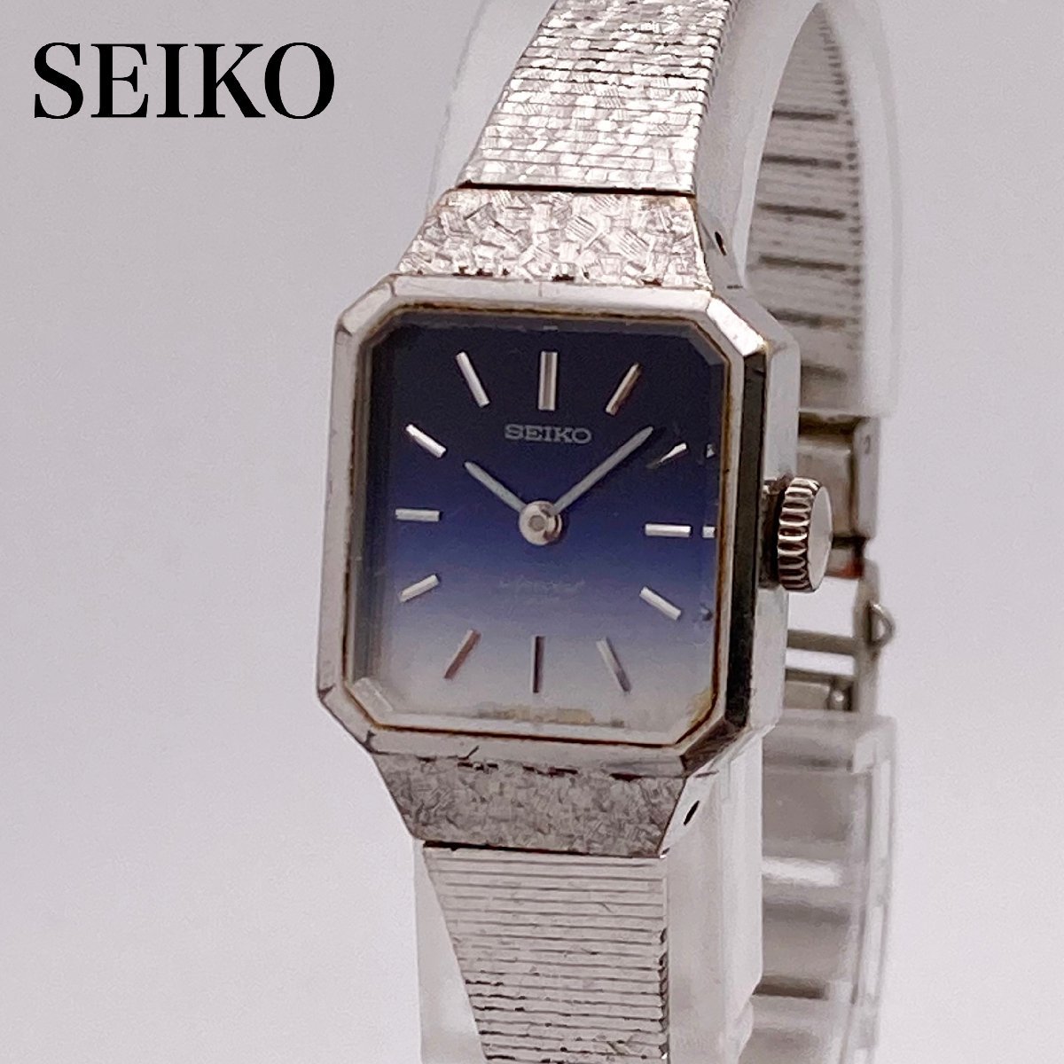 【稼働】SEIKO セイコー スペシャル 1140-3170 23石 ブルー文字盤 手巻き レディース腕時計_画像1