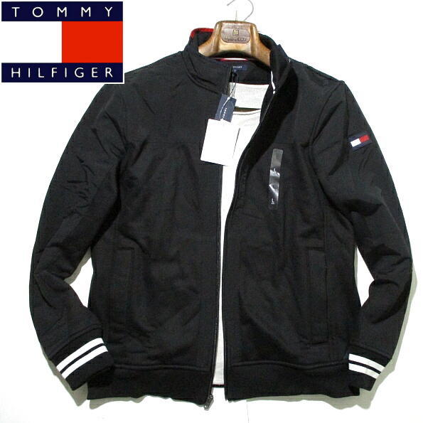 新品▼ 秋冬　トミーヒルフィガー　裏起毛　未使用！　ジップジャケット　ブルゾン　黒　ブラック　Lサイズ　TOMMY HILFIGER　トリコ_画像1