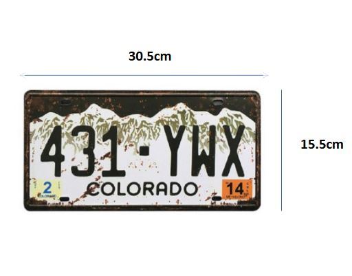 K205 新品●ブリキ看板 アメリカ 雑貨 コロラド州 COLORADO ナンバープレート型 インテリアに! アンティーク レトロの画像2