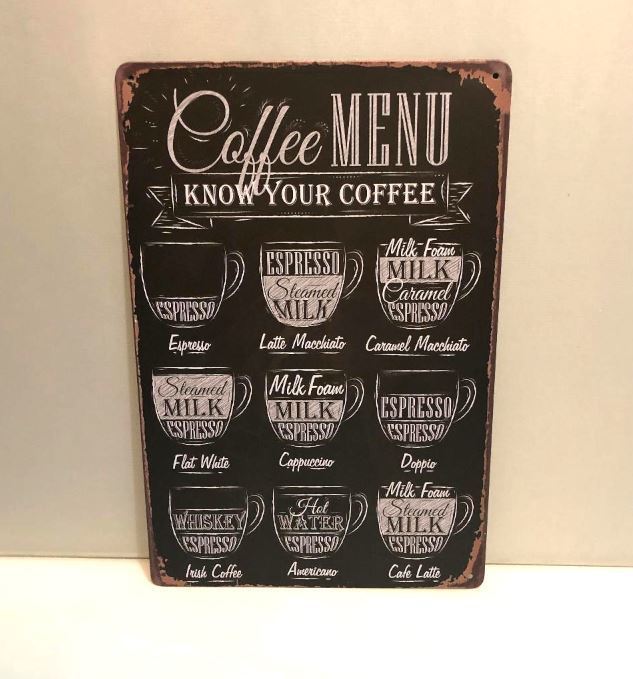 K51b 新品●ブリキ看板 コーヒー メニュー Coffee Menu カフェ 喫茶店 cafe インテリアに！ アンティーク レトロ_画像3