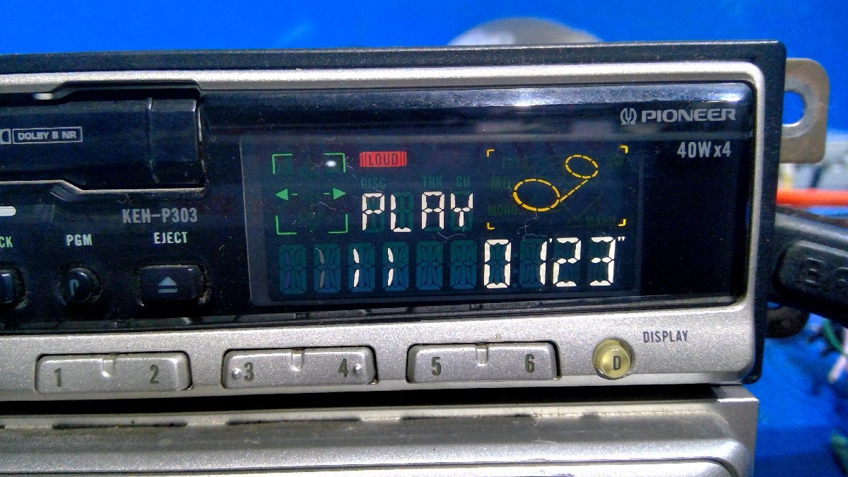 (S)　Carrozzeria カロッツェリア pioneer CDS-P5000 KEH-P303 CD カセットテープ オーディオ 当時物 イコライザー スペアナ 動作確認済_画像4