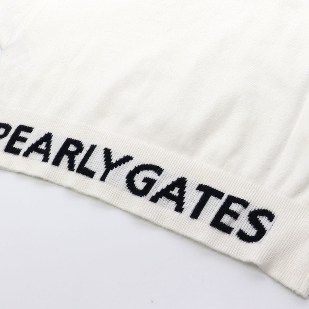 PEARY GATES パーリーゲイツ レディース　ゴルフウェア ストレッチ　コットンニット　タートルネックセーター　ホワイト　白　SIZE 0（S)_画像10