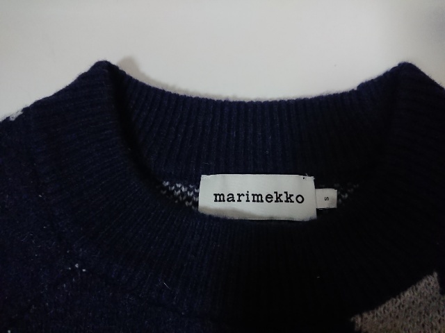 マリメッコ marimekko ニットセーター ウニッコ ネイビー Sの画像5