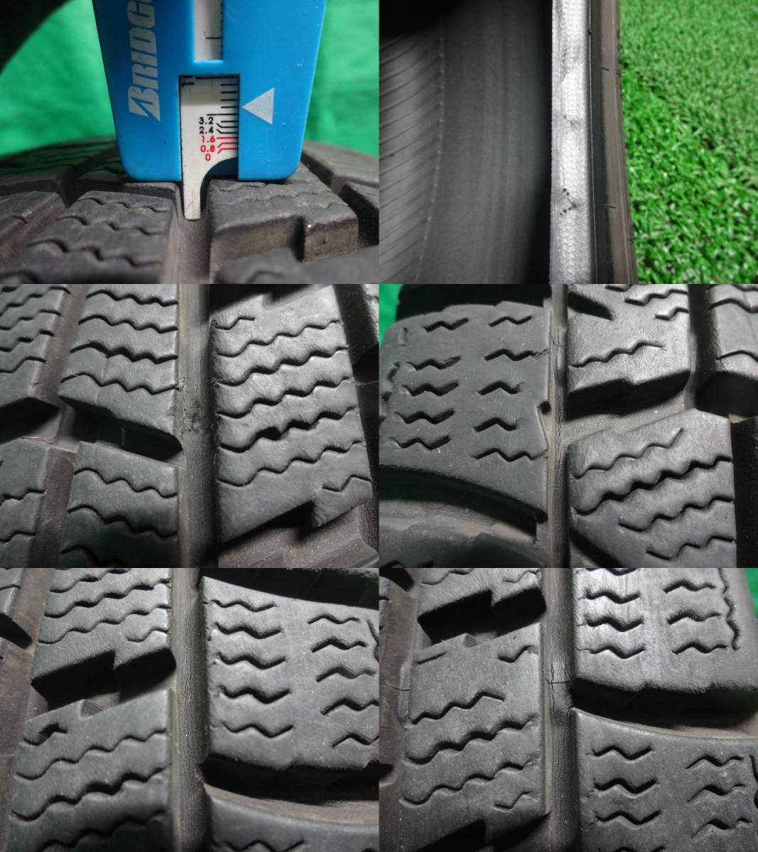 155/65R14●ダンロップ ウィンターマックス DUNLOP WINTER MAXX WM01 中古冬タイヤ4本●ヤ2_③の残り溝、ビートキズ、ひび