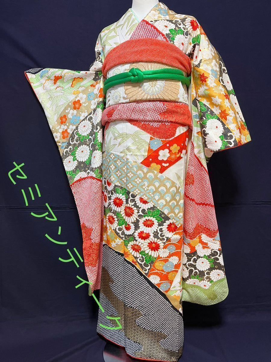 古き良き昭和の振袖★絞りや日本刺繍の豪華古典柄★成人式・卒業式・披露宴パーティー★１５９㎝★【正絹】